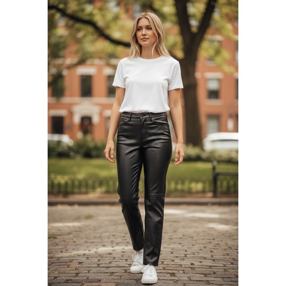 Abercrombie & Fitch The 90s Straight Ultra High Rise Black Pants Women Size 28 6